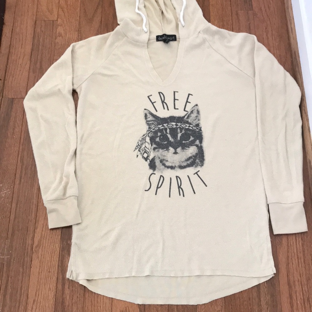 Cream cat hoodie